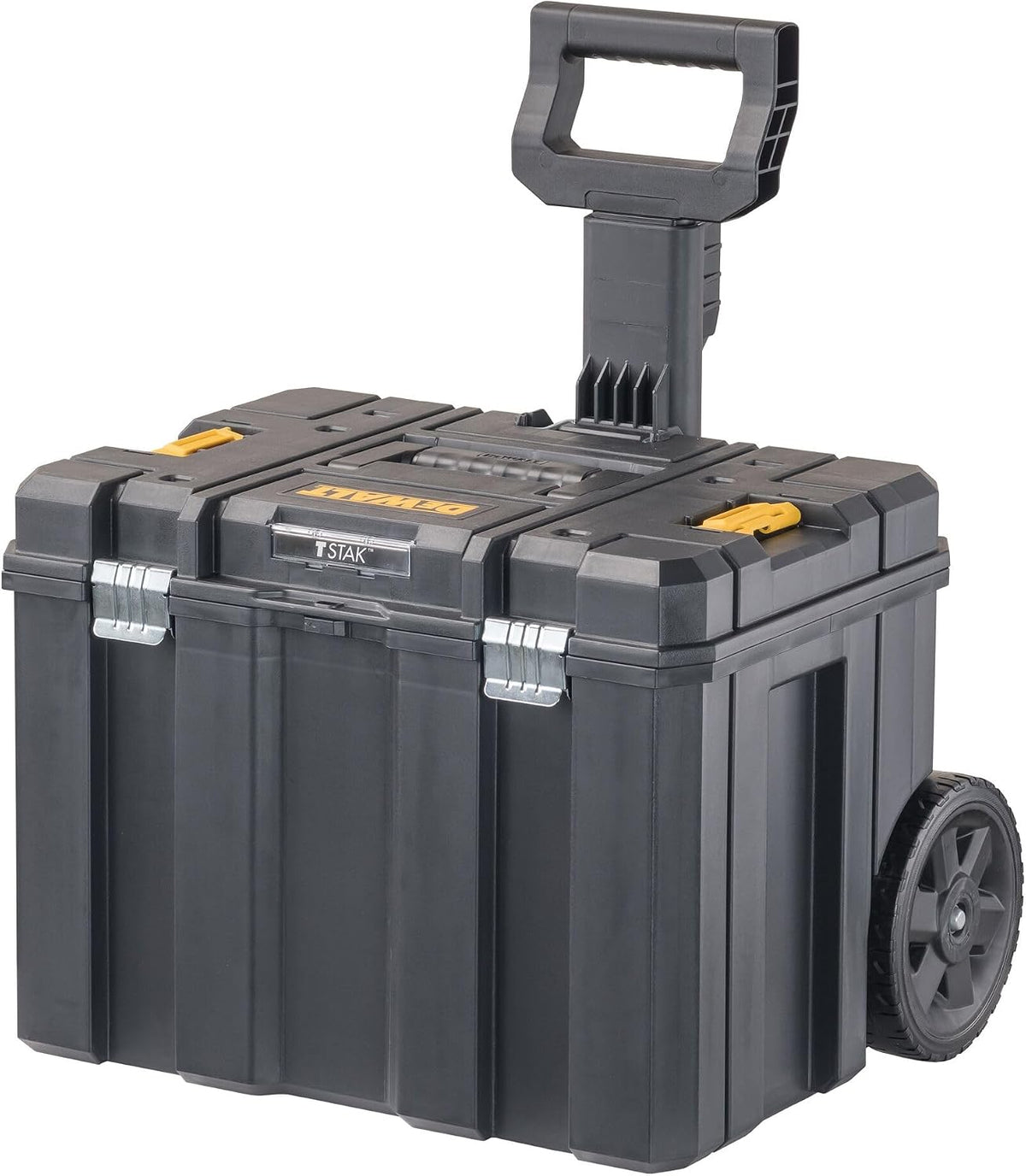 DEWALT Caja de herramientas con ruedas modular, caja de herramientas rodante grande con mango telescópico, portador portátil almacenamiento profundo apilable TSTAK (DWST17820)