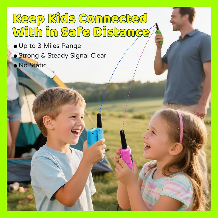 BATURU Walkie Talkies recargables para niños de 3 millas de largo a...
