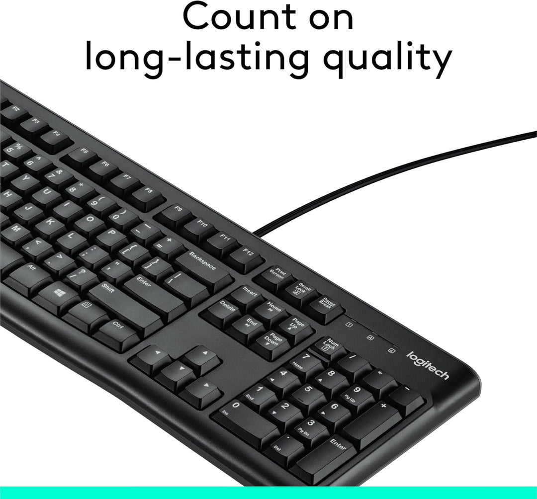 K120 teclado ergonómico de escritorio con cable USB negro