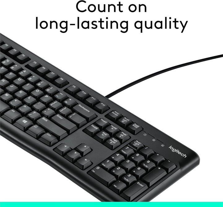K120 teclado ergonómico de escritorio con cable USB negro