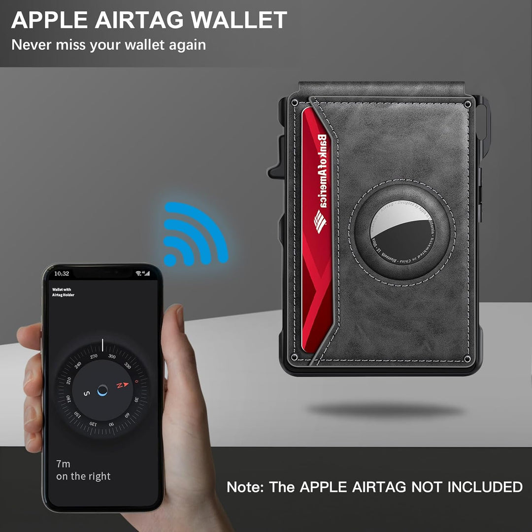 KIKVES Billetera AirTag para hombres, tarjetero para hombres para A...