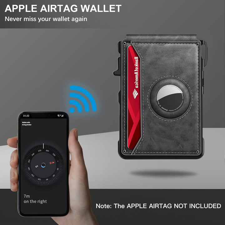 KIKVES Billetera AirTag para hombres, tarjetero para hombres para A...