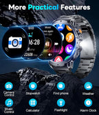 LIGE Relojes inteligentes militares para hombres (2 bandas), pantalla