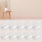 Paquete de 10 apiladores de zapatos transparentes, organizador de ranuras para zapatos para armario, exhibición de zapatos, ahorro de espacio, soporte organizador ajustable para zapatos de tacón alto, tenis (transparente)