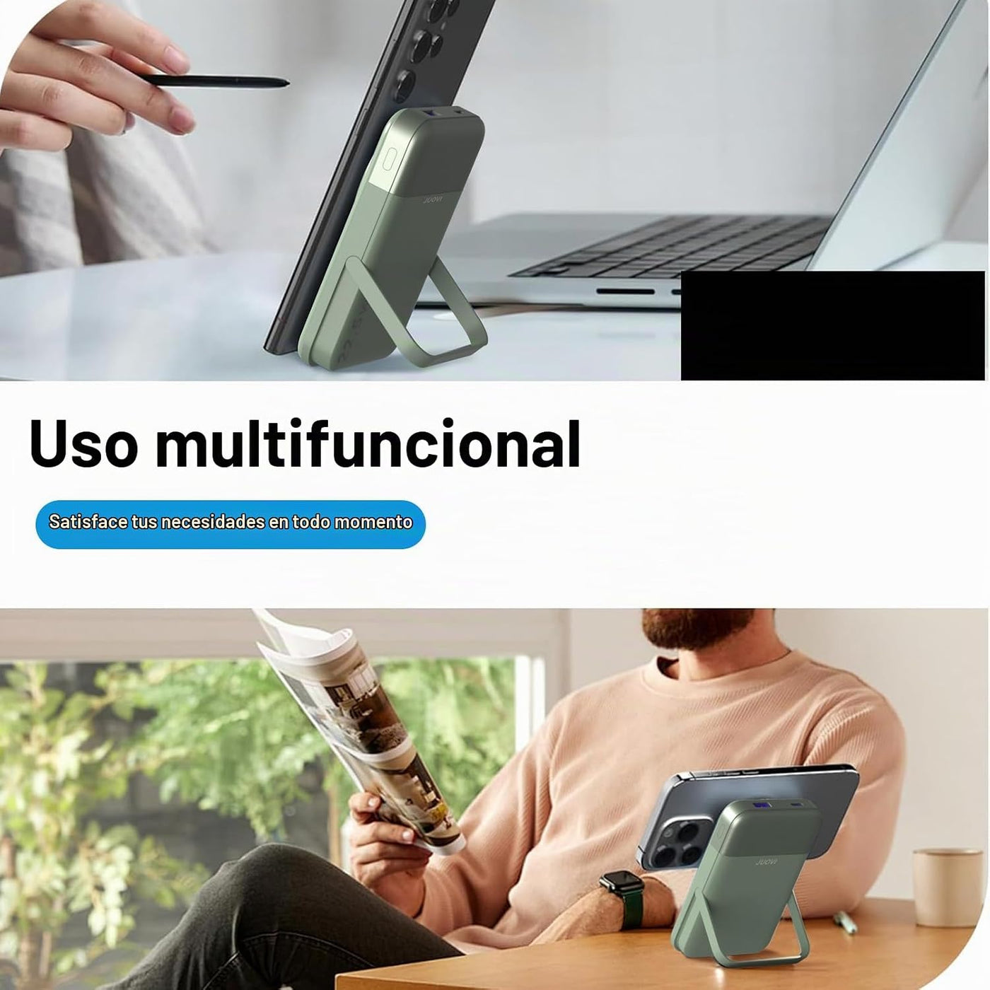 JUOVI Banco de energía magnético, cargador portátil inalámbrico de...