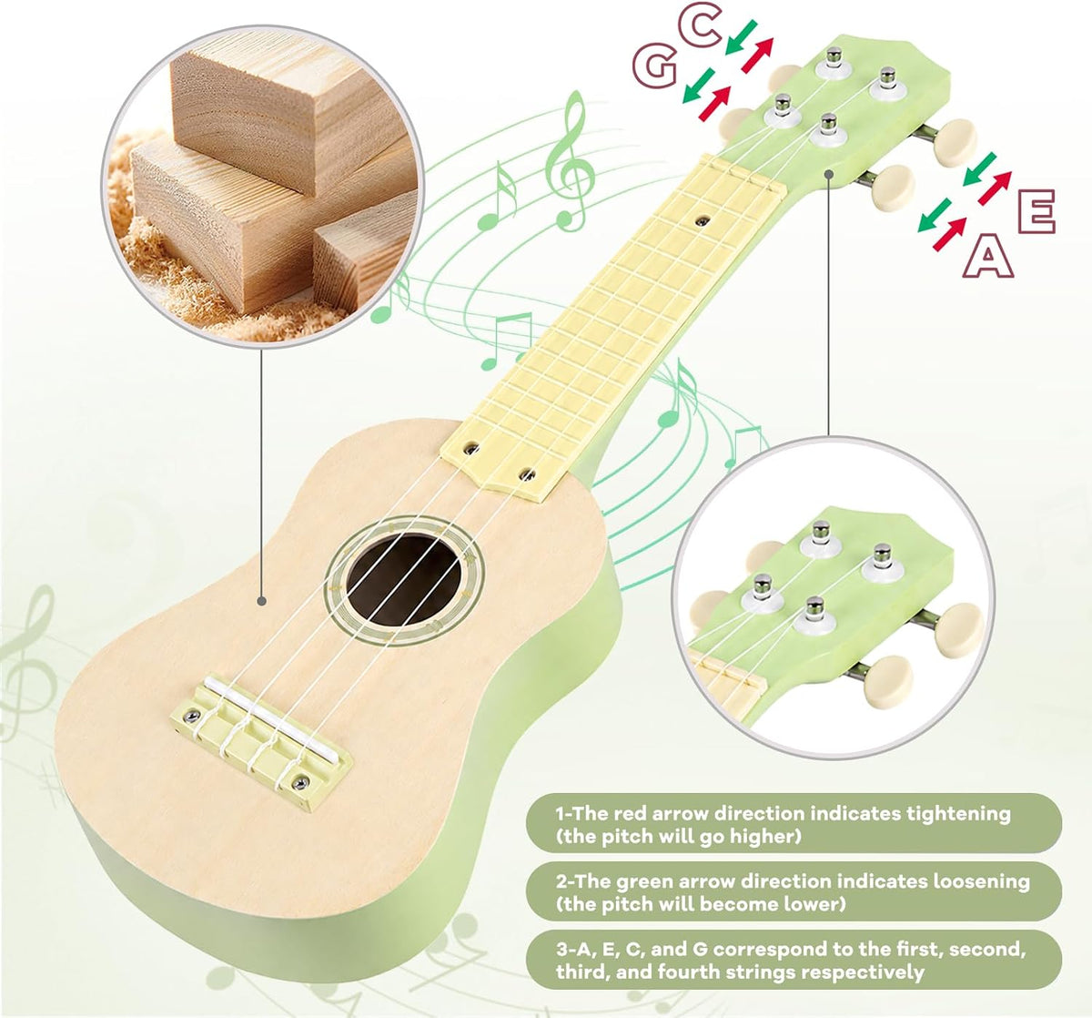Juego de guitarra para niños - Instrumentos musicales Montessori 8 en 1