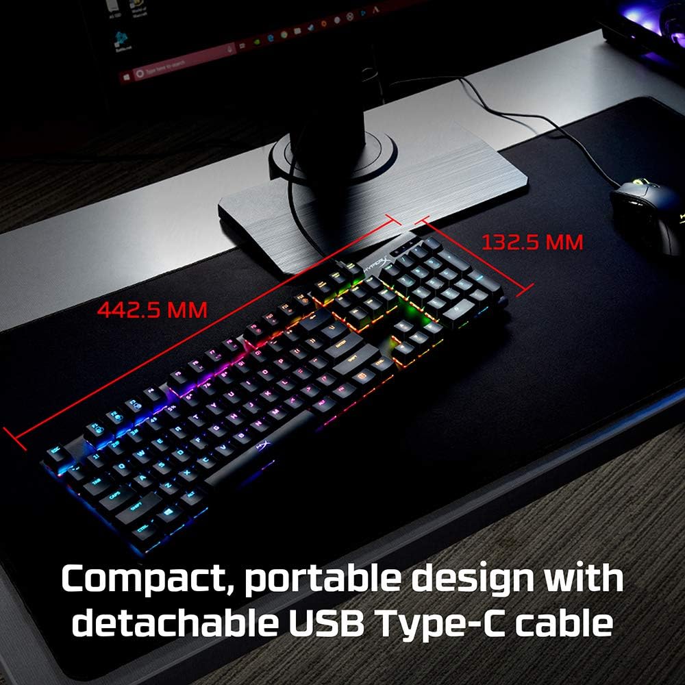 HyperX Alloy Origins - Teclado mecánico para juegos, luz controlada...