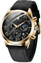 SAPPHERO Relojes cronógrafos para hombre, reloj analógico de acero inoxidable casual original para negocios, 50M, impermeable, luminoso, con esfera de fecha, regalo para hombre