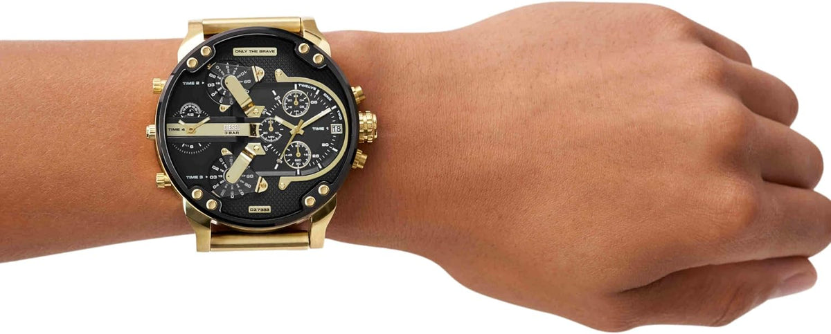 Reloj Diesel Mr. Daddy para hombre, movimiento multifuncional de cuarzo con correa de acero inoxidable