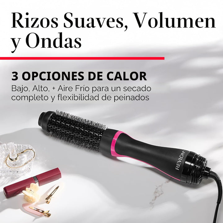REVLONSecador de cepillo redondo de un paso 1-1 \/ 2 "de una et...