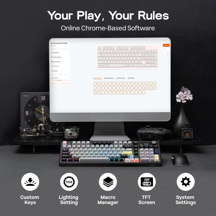 EPOMAKER TH99 PRO Teclado mecánico 96% con pantalla y perilla, 1000...