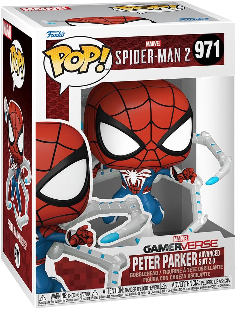 Funko POP! Games: Spider-Man 2 - Traje de Peter Parker - Spider-Man - Figura de vinilo coleccionable - Idea de regalo - Mercancía oficial - para niños y adultos - Fans de videojuegos - Figura modelo