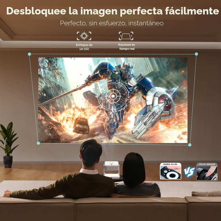 Proyector para exteriores 4K [Google TV integrado\/soporte giratori...