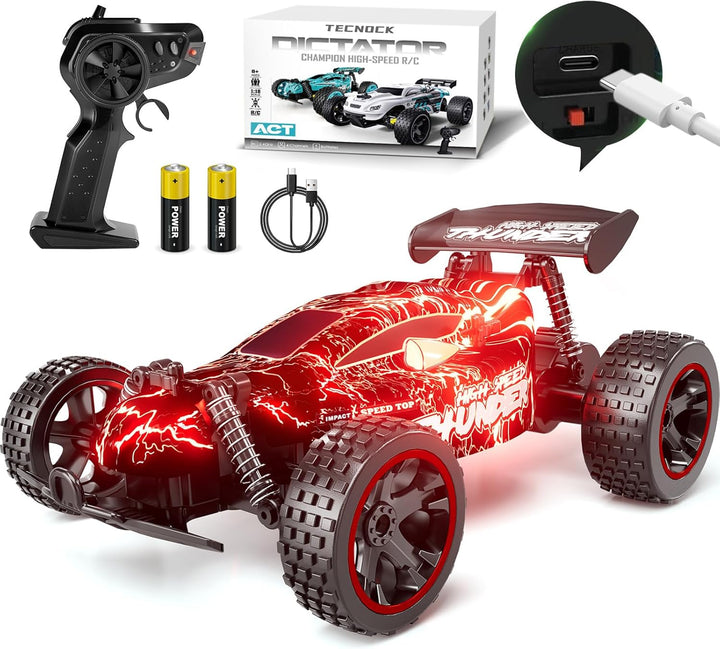 Tecnock Coches RC para Niños, Coche RC 2WD a Escala 1:18 con Luces...