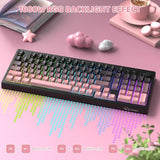 FREEWOLF K100 Teclado inalámbrico silencioso cremoso para juegos de...