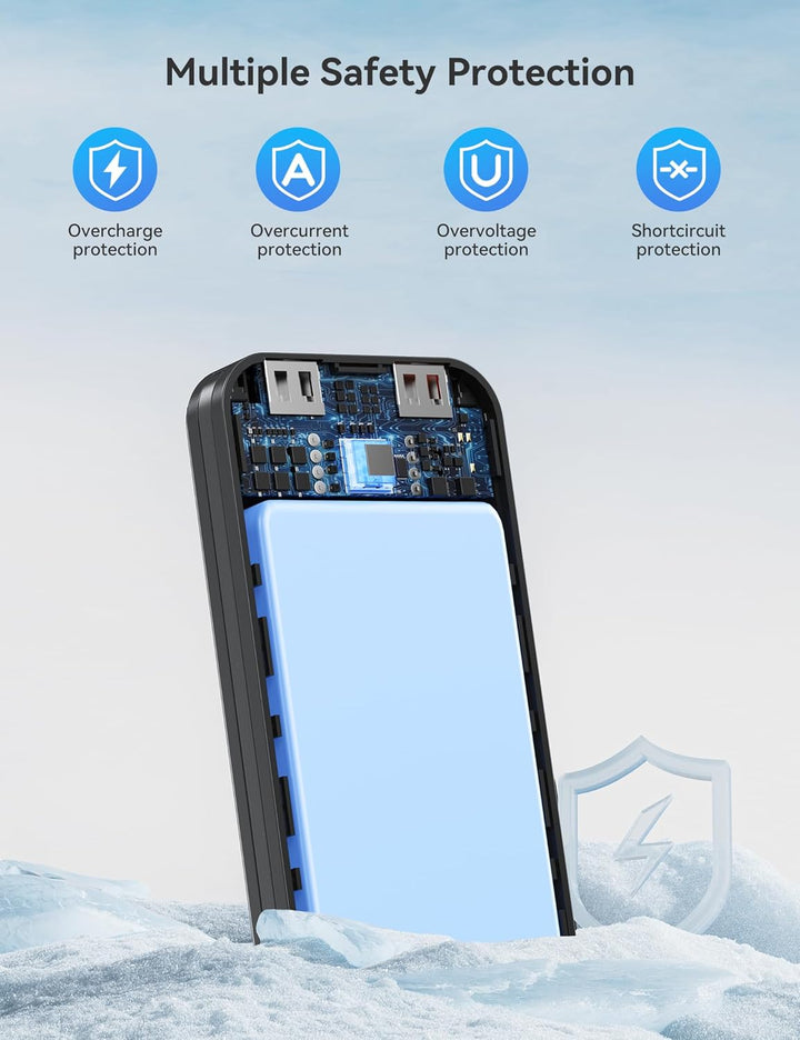 Banco de Energía aonidi de 12000mAh Ultra-Portátil con Cables Integ...