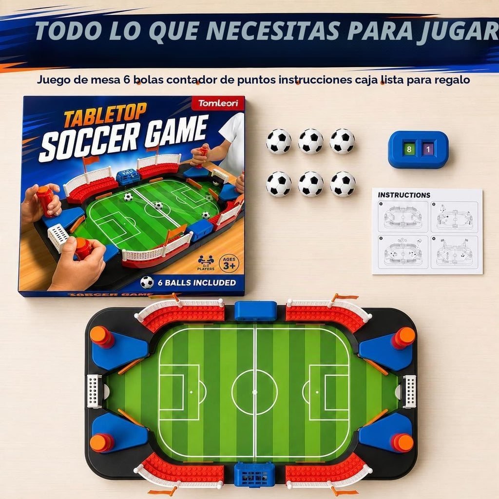 Juguete de fútbol para niños, juego de futbolín de mesa para niños de 3, 4, 5, 6, 7, 8 a 12 años, regalo interactivo de fútbol, mini juego de mesa de fútbol con portería, contador de puntuaciones y 6 bolas, regalo de fácil instalación