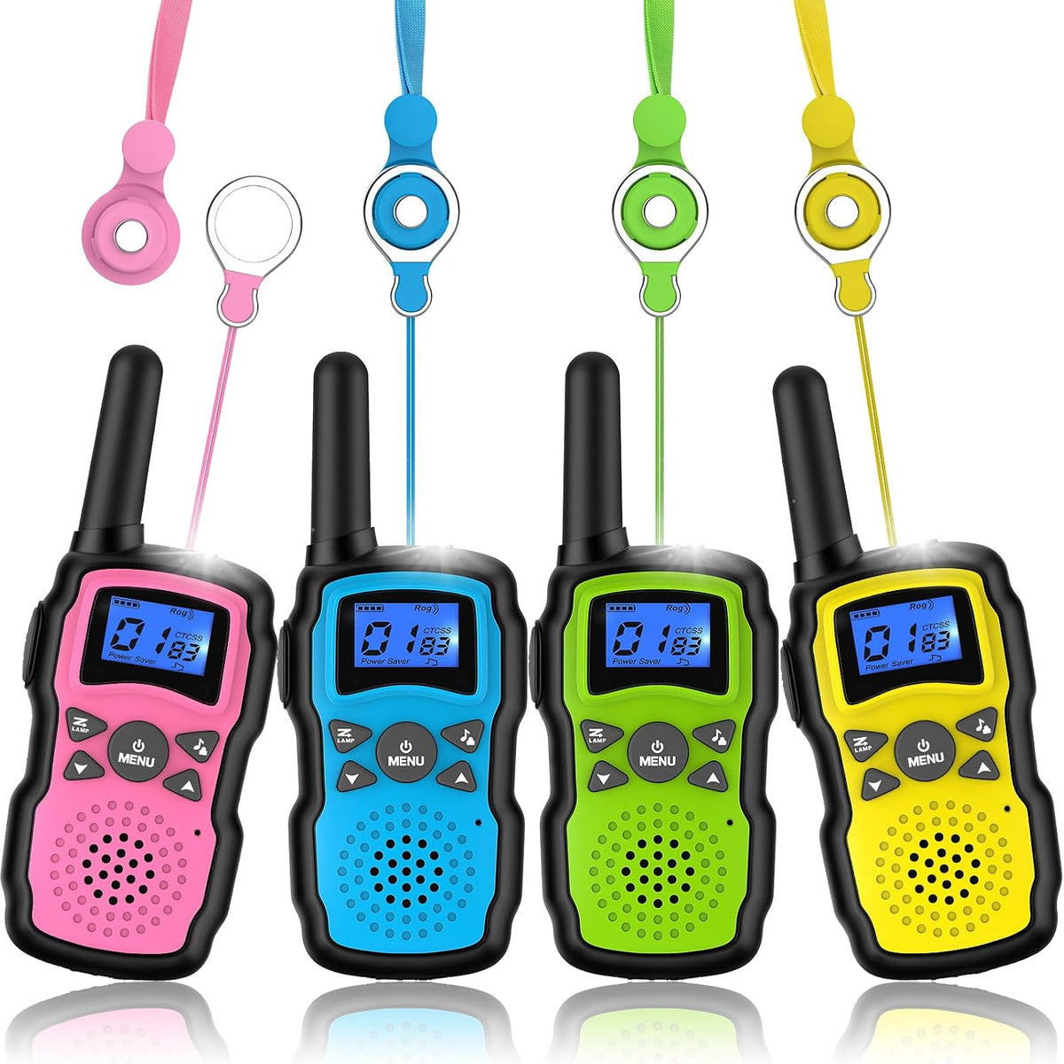 Walkie Talkies para niños, paquete de 4 unidades, walkie talkie familiar para adultos y niños de largo alcance, para acampar al aire libre, juguetes divertidos, regalo de cumpleaños, regalos