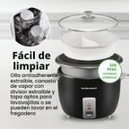Hamilton Beach Olla arrocera y vaporera de alimentos, 30 tazas cocidas, 15