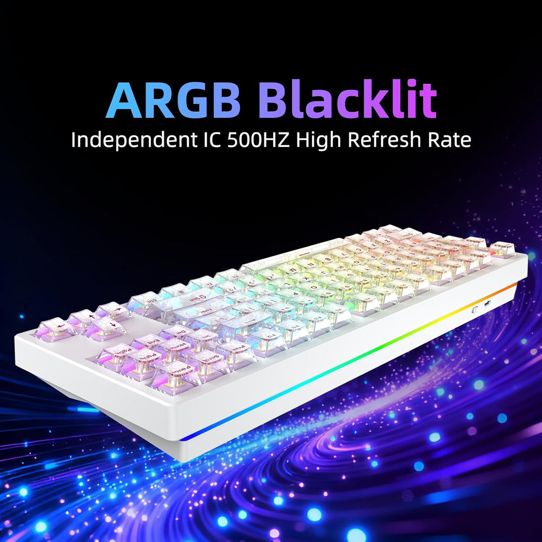 IROK Teclado mecánico con cable FE87 V2, doble tasa de sondeo de 8...