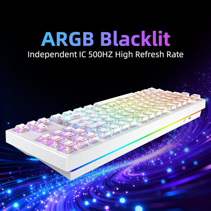 IROK Teclado mecánico con cable FE87 V2, doble tasa de sondeo de 8...