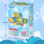 Inscraft Paquete de 40 varitas de burbujas grandes de 14 pulgadas, 8 burbujas de colores a granel para juguete de verano, uso de actividades al aire libre e interior, Pascua, cumpleaños, graduación, ducha, suministros de fiesta de burbujas para niños