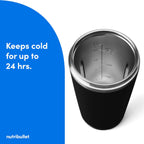 nutribullet Batidora portátil abatible con vaso aislante, inalámbrico, negro, NBPB50350AK