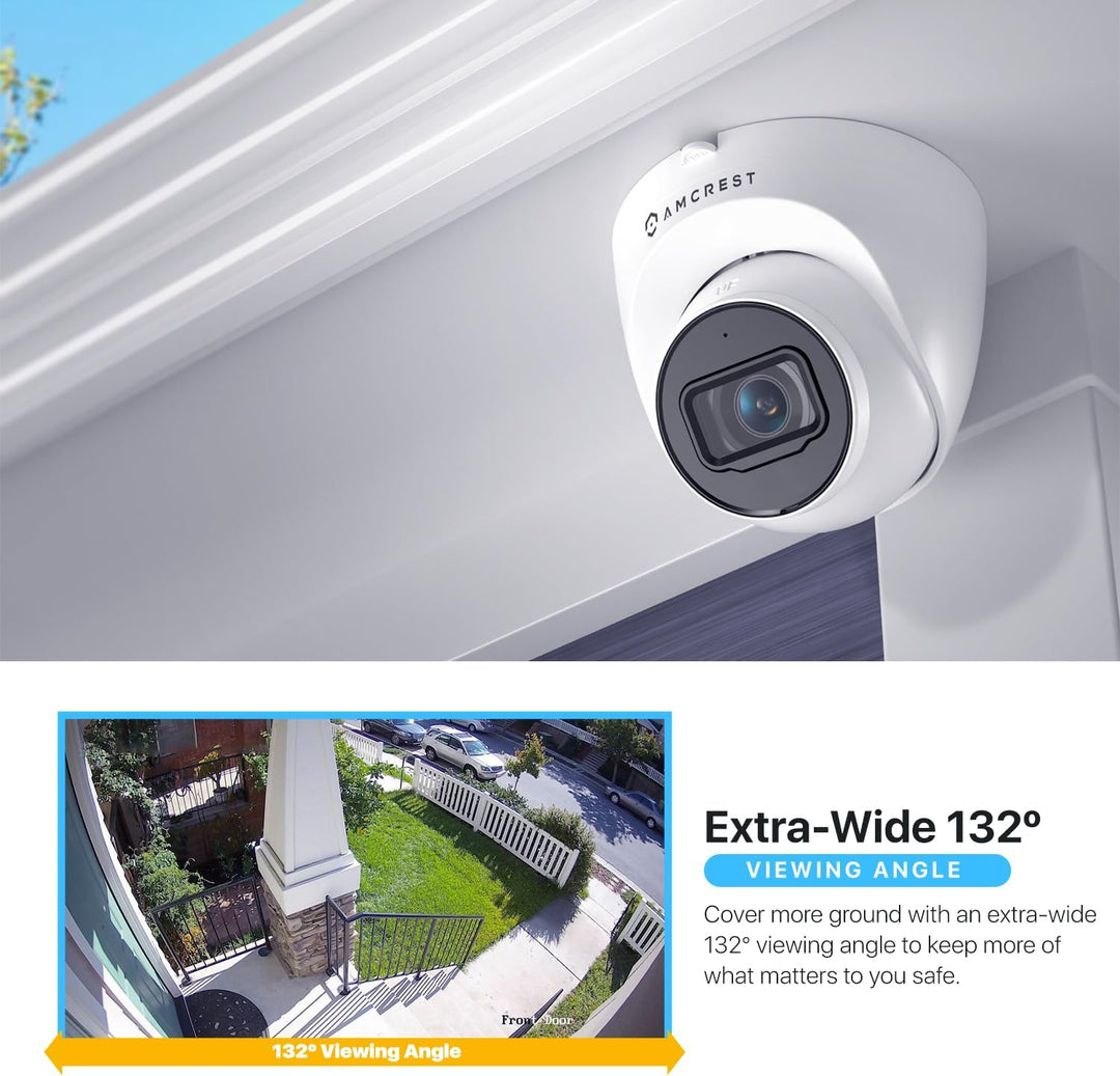 Amcrest Cámara PoE de torreta, de 5 MP, IP UltraHD para exteriores,...
