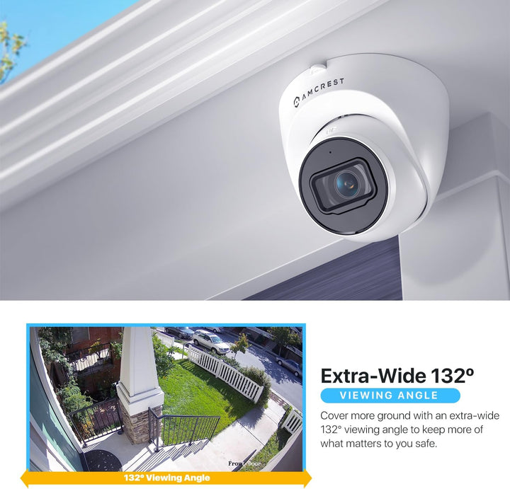 Amcrest Cámara PoE de torreta, de 5 MP, IP UltraHD para exteriores,...