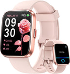 Relojes inteligentes para mujer Android iPhone, reloj inteligente HD de 1.8 pulgadas con Alexa integrado, llamadas Bluetooth, IP68 impermeable, batería de 7 días