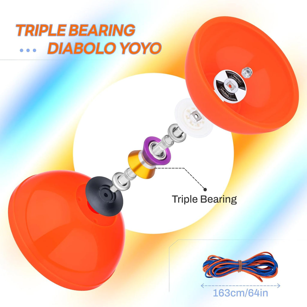 Diabolo Yoyo Pro Triple Cojinete Chino Yoyo, 5 "Chino Yoyo Diábolo Juguete