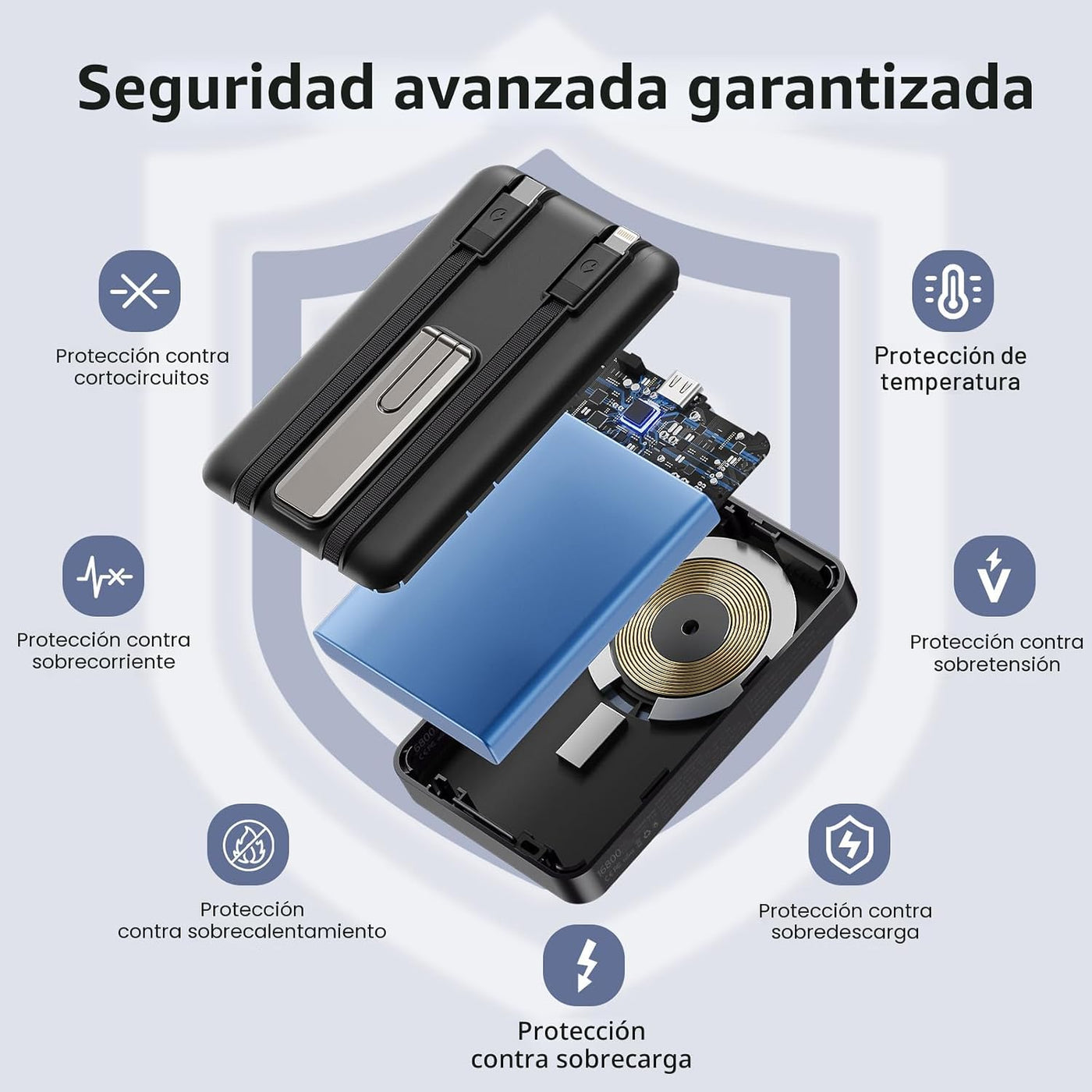Banco de energía inalámbrico magnético 2025, cargador portátil de 1...