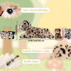 Animal de Peluche Cheetah con 4 crías para Niña, Peluche de Leopardo Para Abrazar