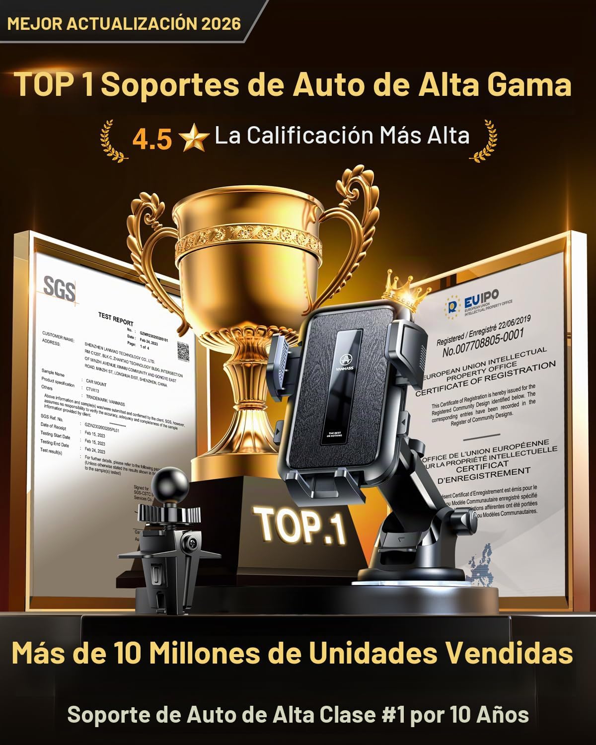 VANMASS 2026 - Soporte para teléfono de automóvil 【Grado militar más fuerte