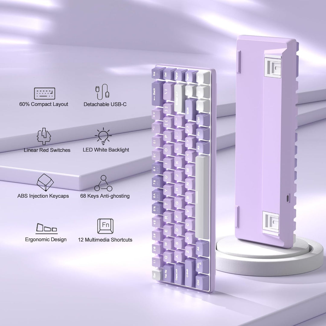 MageGee MK-Box - Teclado mecánico portátil 60% para juegos, retroil...