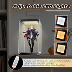 Vitrina de acrílico transparente con luz LED para coleccionables de trofeos, 6 x 6 x 8 inches