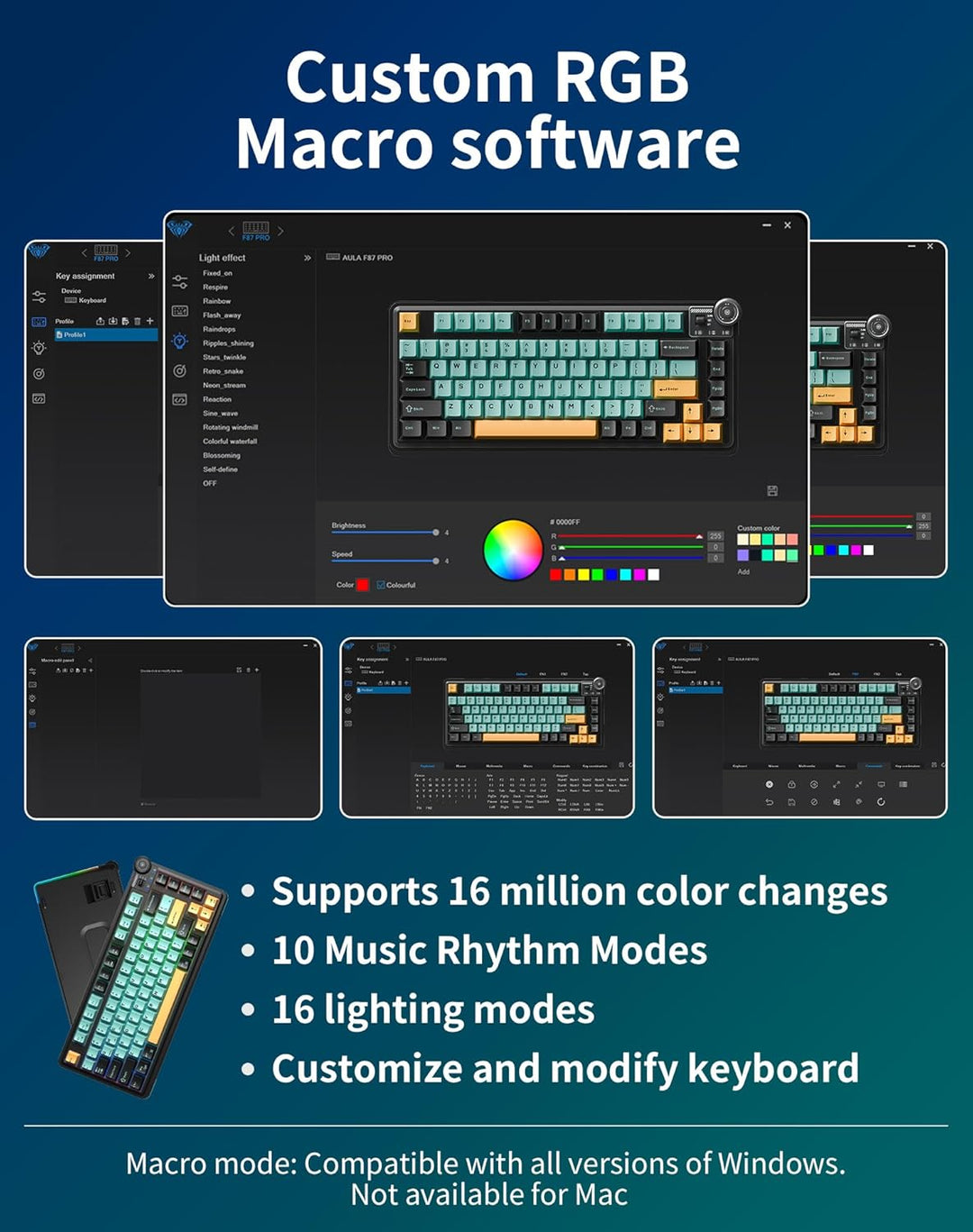 Aula AU75 Teclado mecánico inalámbrico, teclado para juegos con jun...