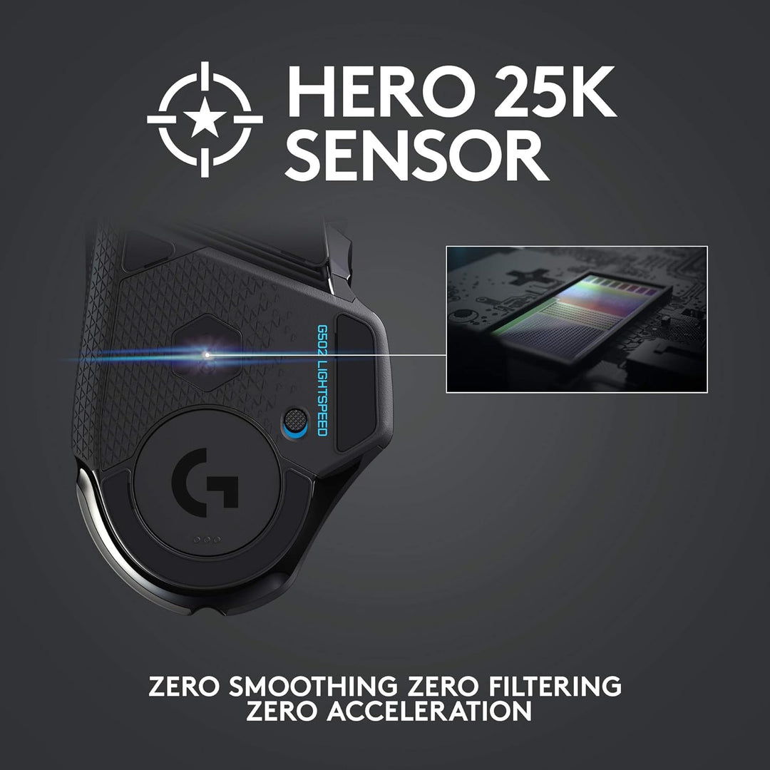 Ratón inalámbrico para juegos Logitech G502 Lightspeed con sensor H...