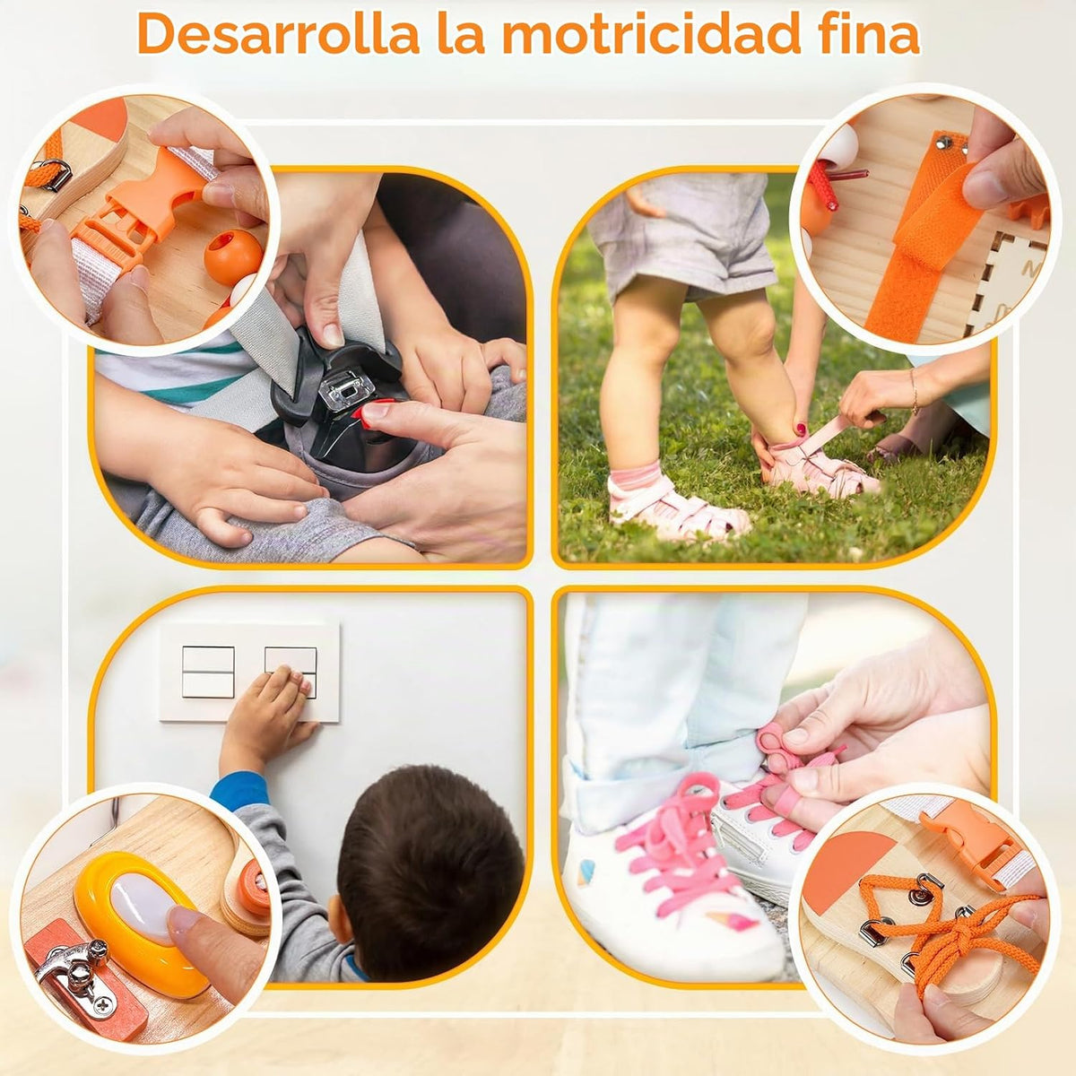 Joyreal Tablero Montessori de madera para niños pequeños