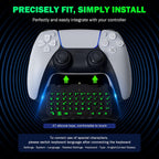 Teclado MoKo para controlador PS5 con retroiluminación verde