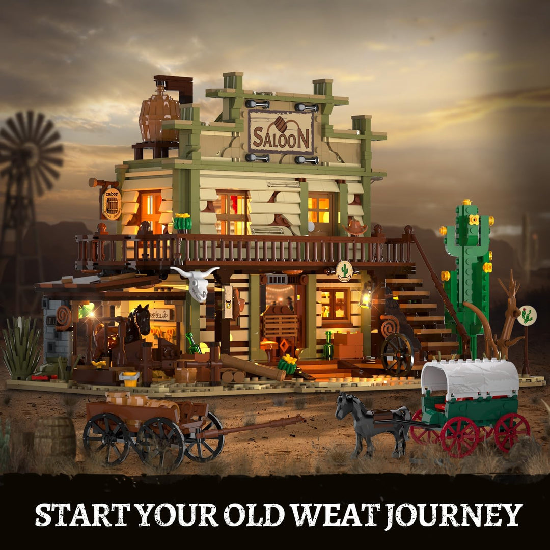 Western Saloon - Juego de construcción con luz LED juguete