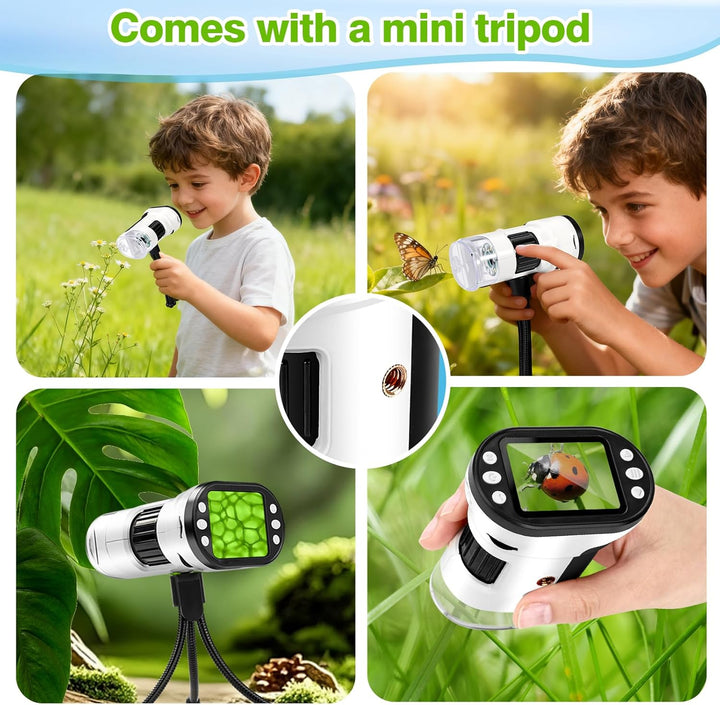 Microscopio digital 1000X para niños pantalla 4K de 20