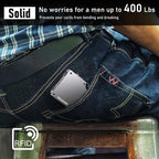 Cartera minimalista con bisagras mejorada para hombres, cartera con bloqueo RFID