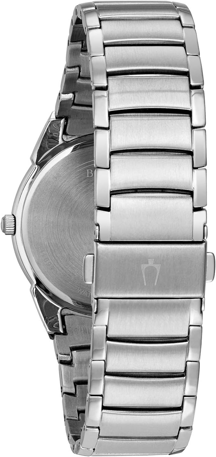 Bulova Reloj de hombre de 3 manecillas con calendario y fecha, mecanismo de cuarzo, esfera con patrón, 38mm, Estilo: 96B149
