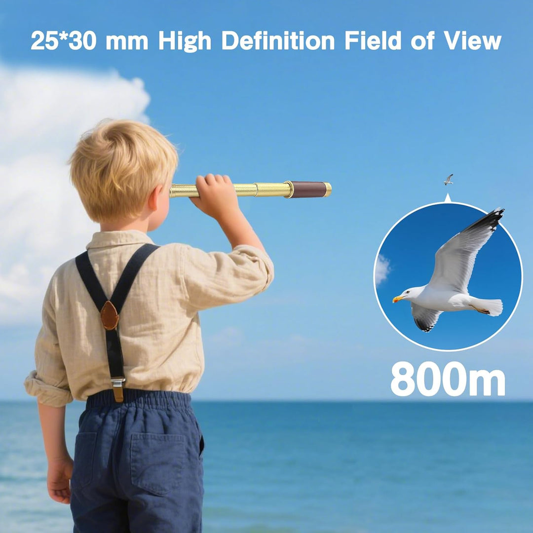 Laupha Telescopio pirata retro 25x30 Spyglass portátil