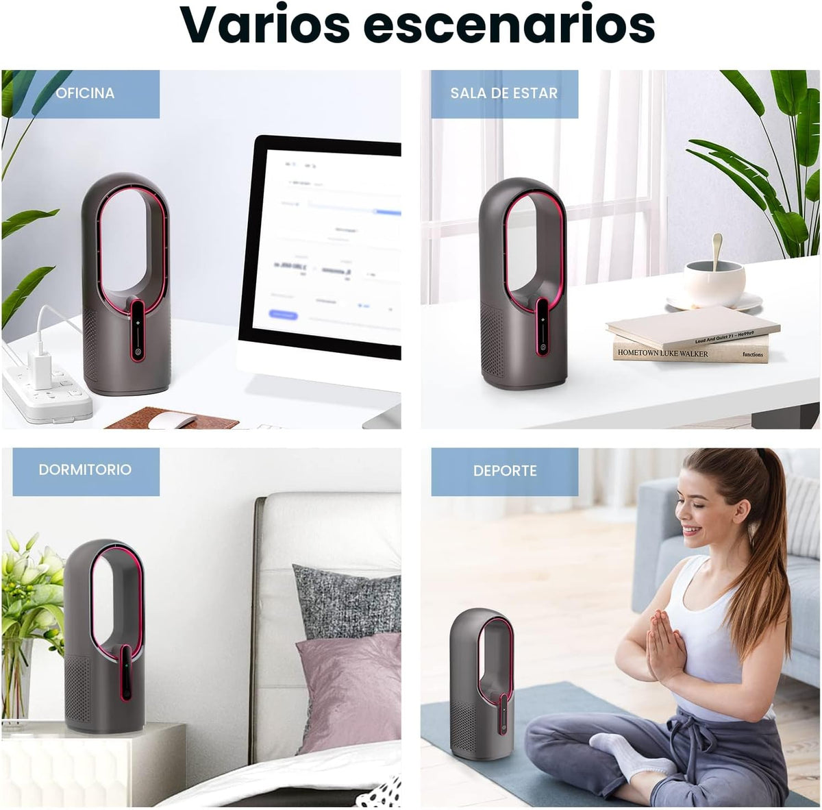 KONSIDEN Ventilador de escritorio sin aspas, ventilador de oficina...