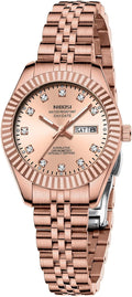 NIBOSI Relojes para mujeres, reloj analógico de cuarzo, esfera de acero inoxidable con día y fecha, luminoso, impermeable, elegante, clásico, de diamante, lujoso, para muñecas pequeñas