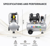 BairDplusL - Compresor de aire ultra silencioso de 8 galones, 110 V...