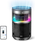 DREO Purificador de aire inteligente con luz RGBIC, limpiador de aire doméstico con Wi-Fi/Voz/Alexa, 4 velocidades y modos de sueño automático/turbo/HEPA para humo, polvo, polen, olor, monitor de