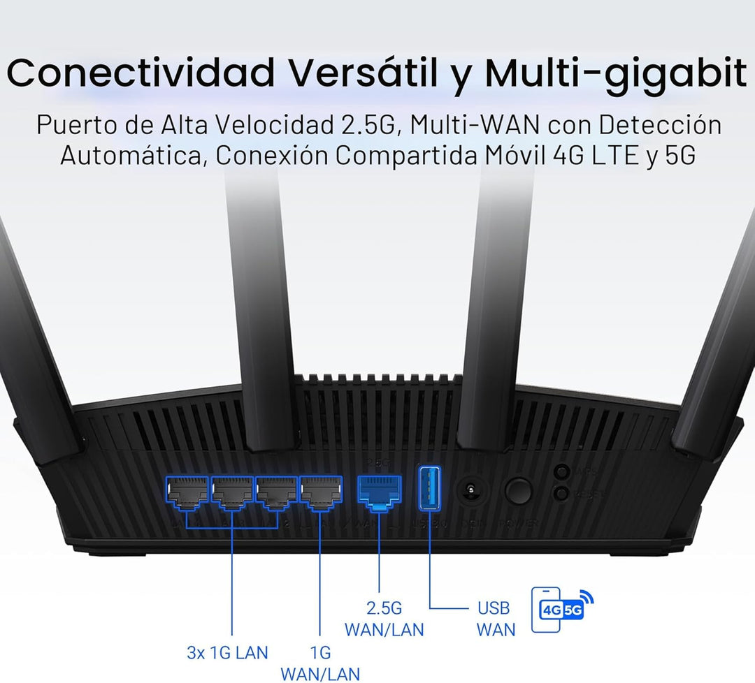 ASUS RT-BE58U WiFi 7 BE3600 AiMesh Router Extensible, 4K-QAM, MLO,...